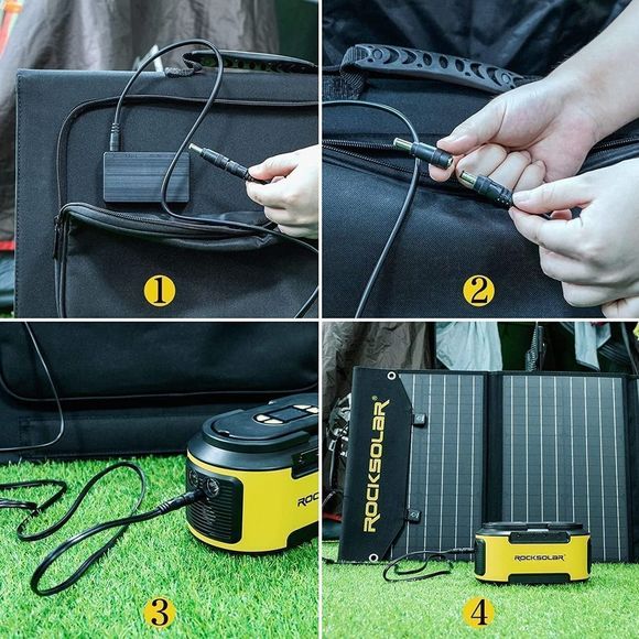 ROCKSOLARΒ 60 WattβFoldable Solar Panel Kit Cell Solar Battery Charger - Picture 3 of 10